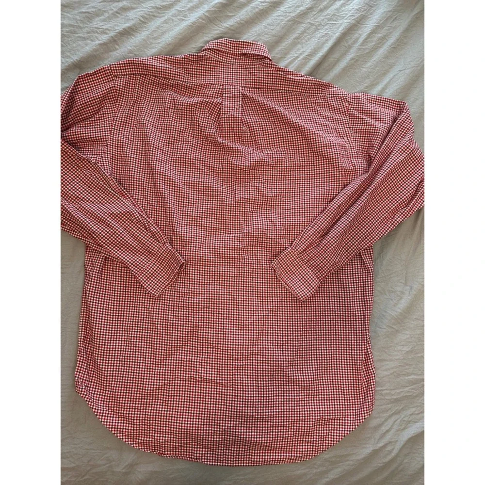 Polo Ralph Lauren Blake Mens Red White Gingham Check Cotton Button Down Shirt M